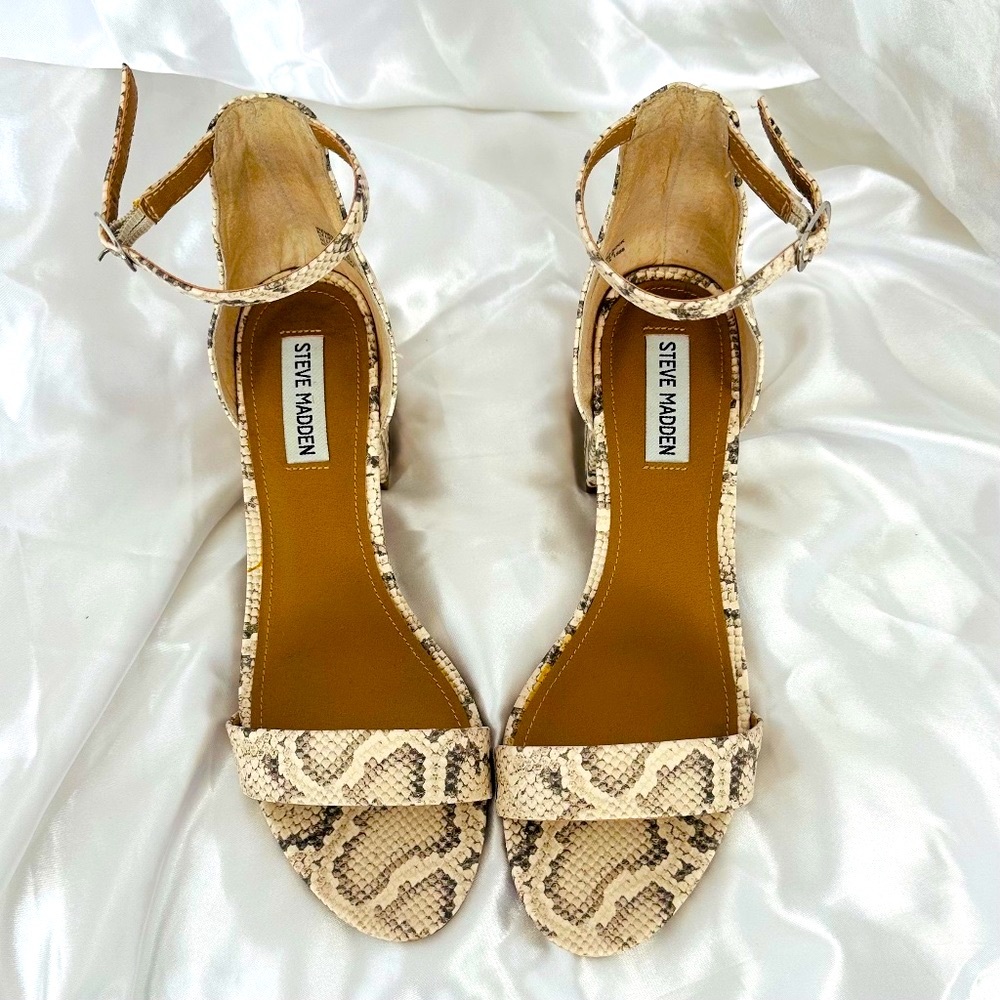 Steve Madden Snakeskin Wedge Heel Sandals